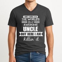 World's Most Awesome Uncle V-Neck T-Shirt
