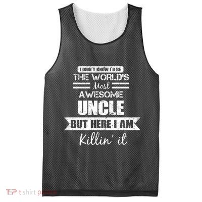 World's Most Awesome Uncle Mesh Reversible Basketball Jersey Tank
