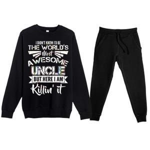 World's Most Awesome Uncle Killing It Premium Crewneck Sweatsuit Set