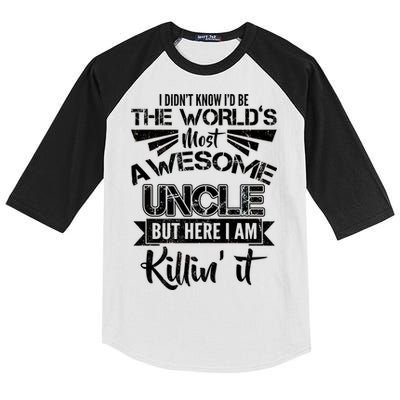 World's Most Awesome Uncle Killing It Kids Colorblock Raglan Jersey