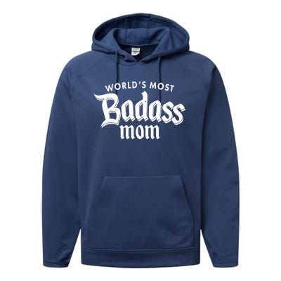 World's Most Badass Mom Performance Fleece Hoodie