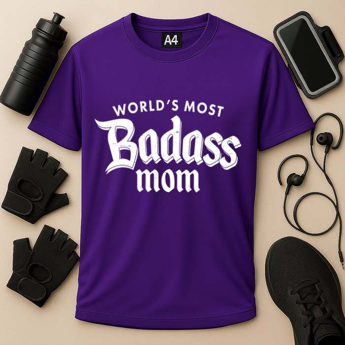 World's Most Badass Mom Cooling Performance Crew T-Shirt