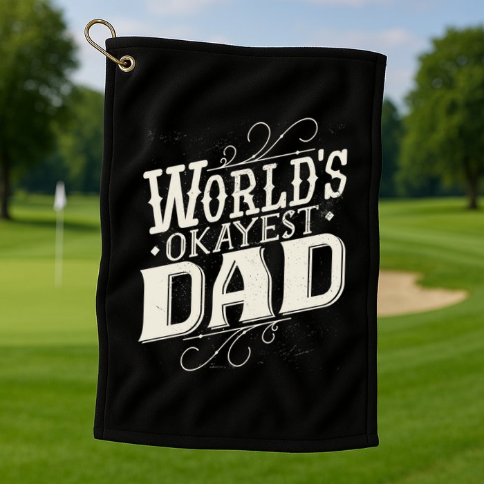 World's Okayest Dad Golf Towel