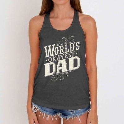 World's Okayest Dad Women's Knotted Racerback Tank