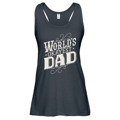 World's Okayest Dad Ladies Essential Flowy Tank