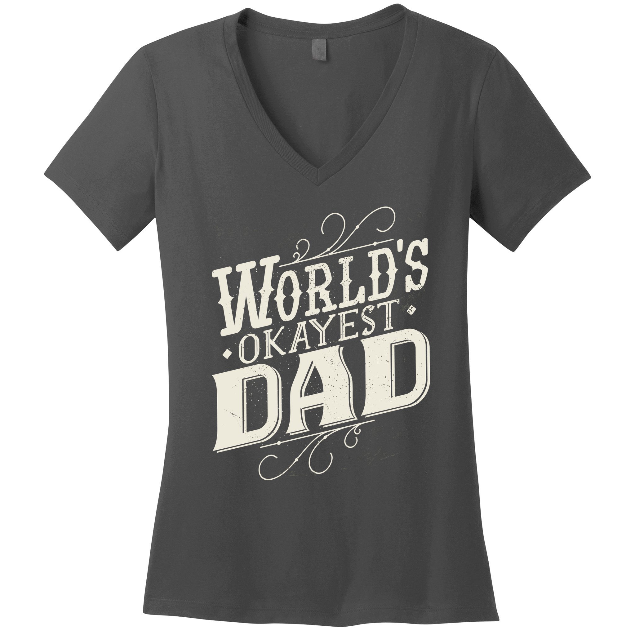 World's Okayest Dad Women's V-Neck T-Shirt