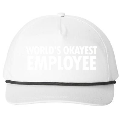 World's Okayest Employee Snapback Five-Panel Rope Hat