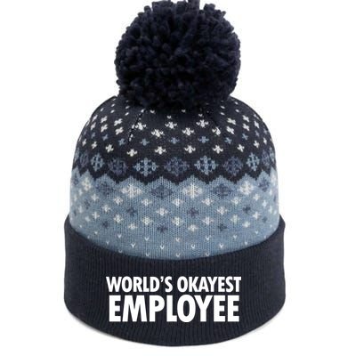 World's Okayest Employee The Baniff Cuffed Pom Beanie