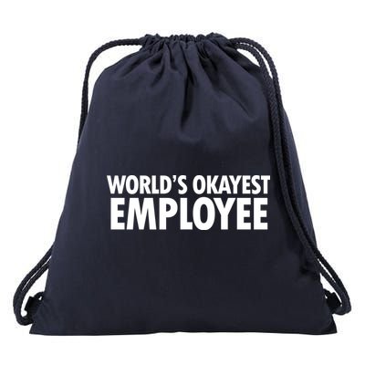 World's Okayest Employee Drawstring Bag