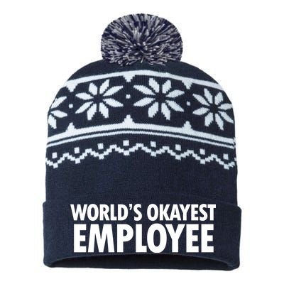 World's Okayest Employee USA-Made Snowflake Beanie