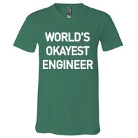 World's Okayest Engineer V-Neck T-Shirt