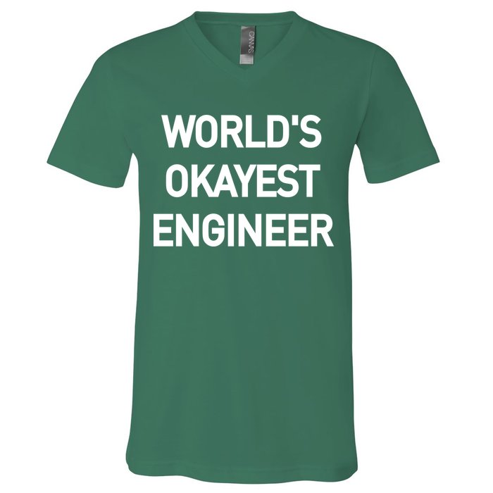 World's Okayest Engineer V-Neck T-Shirt