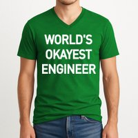 World's Okayest Engineer V-Neck T-Shirt