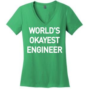 World's Okayest Engineer Women's V-Neck T-Shirt