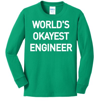 World's Okayest Engineer Kids Long Sleeve Shirt