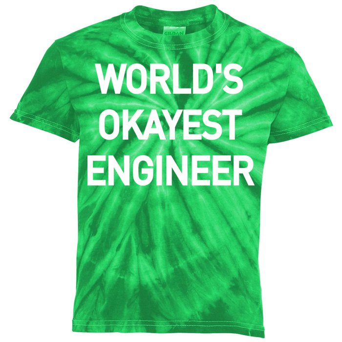 World's Okayest Engineer Kids Tie-Dye T-Shirt