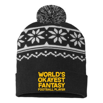 World's Okayest Fantasy Football Player USA-Made Snowflake Beanie