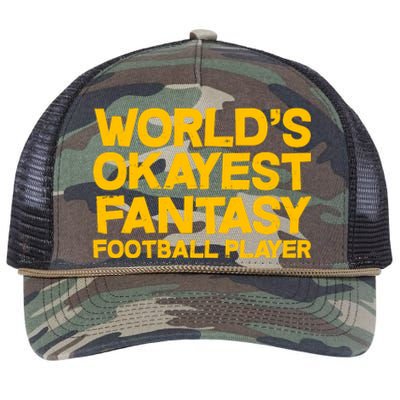 World's Okayest Fantasy Football Player Retro Rope Trucker Hat Cap