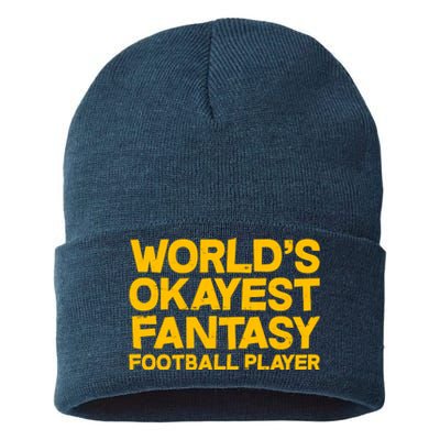 World's Okayest Fantasy Football Player Sustainable Knit Beanie