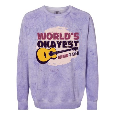 World's Okayest Guitar Player Colorblast Crewneck Sweatshirt