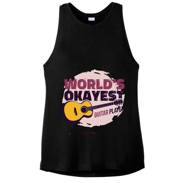 World's Okayest Guitar Player Ladies PosiCharge Tri-Blend Wicking Tank