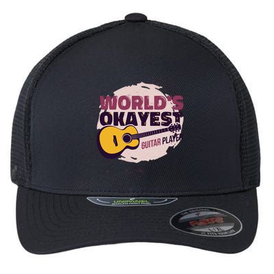 World's Okayest Guitar Player Flexfit Unipanel Trucker Cap