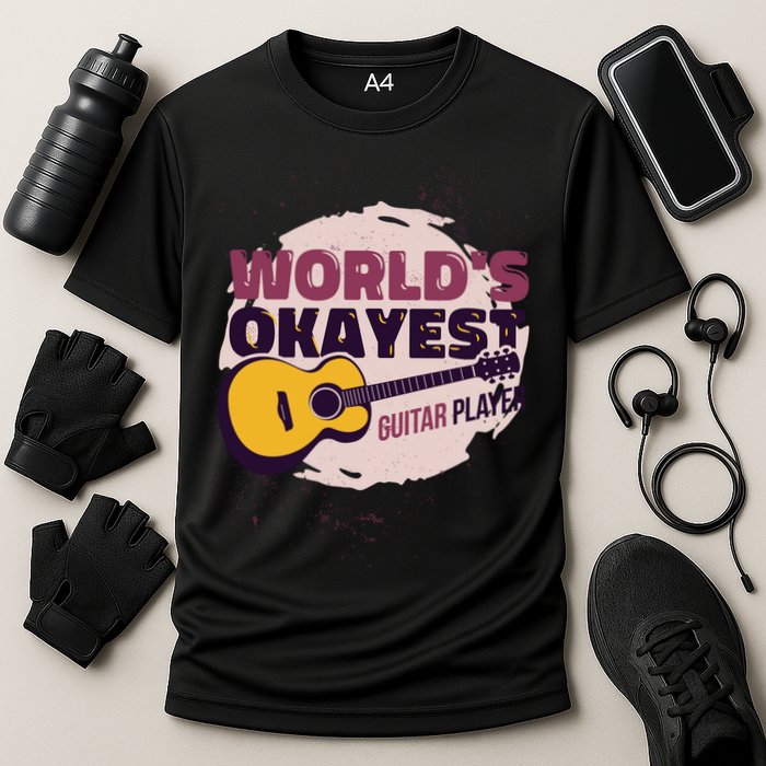 World's Okayest Guitar Player Cooling Performance Crew T-Shirt