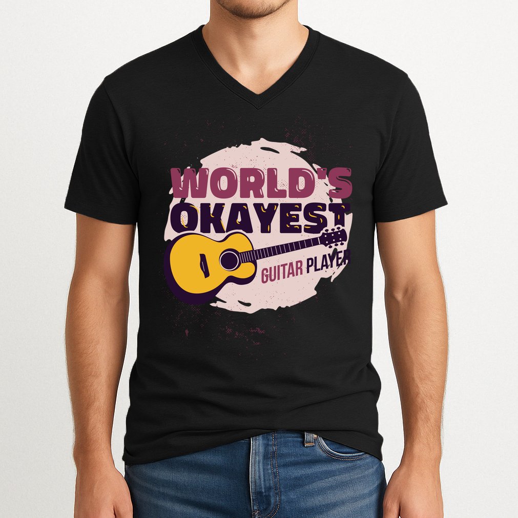 World's Okayest Guitar Player V-Neck T-Shirt