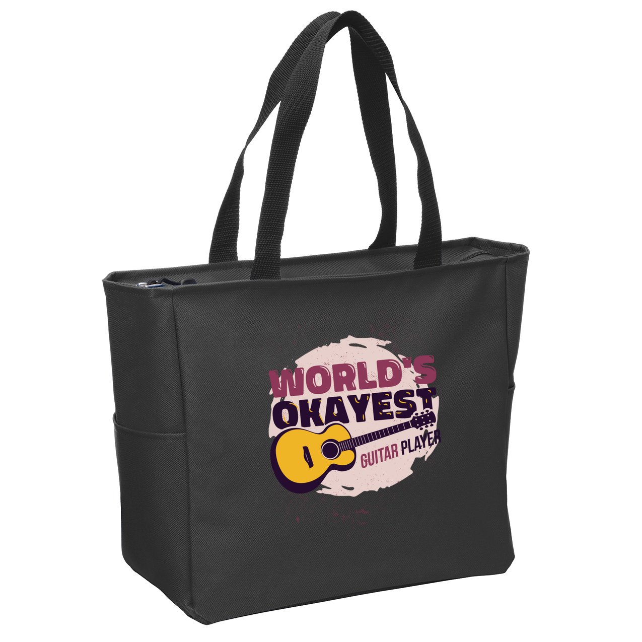 World's Okayest Guitar Player Zip Tote Bag