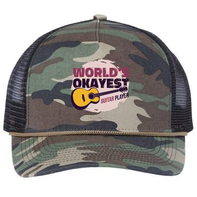 World's Okayest Guitar Player Retro Rope Trucker Hat Cap