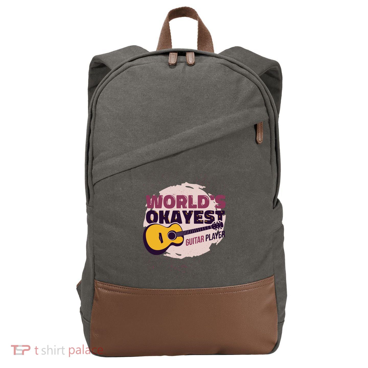 World's Okayest Guitar Player Cotton Canvas Backpack