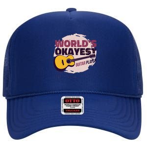 World's Okayest Guitar Player High Crown Mesh Back Trucker Hat