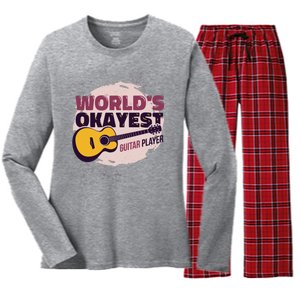 World's Okayest Guitar Player Women's Long Sleeve Flannel Pajama Set 