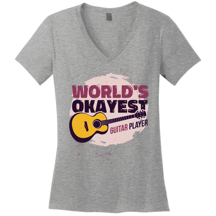 World's Okayest Guitar Player Women's V-Neck T-Shirt