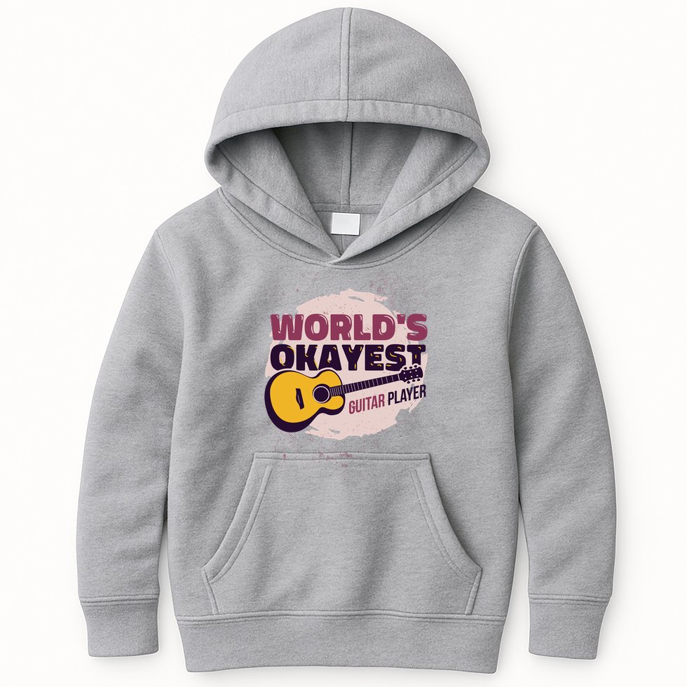 World's Okayest Guitar Player Kids Hoodie