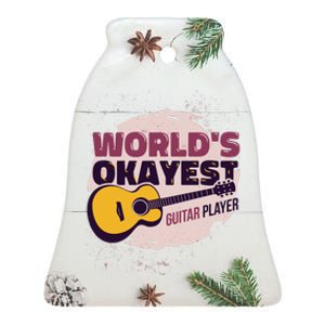 World's Okayest Guitar Player Ceramic Bell Ornament