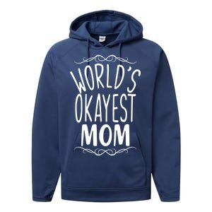 World's Okayest Mom Performance Fleece Hoodie