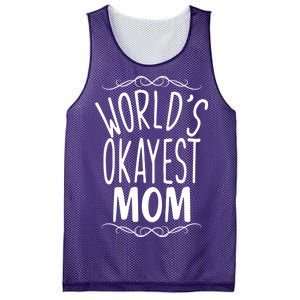 World's Okayest Mom Mesh Reversible Basketball Jersey Tank