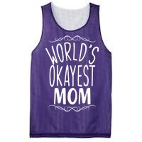 World's Okayest Mom Mesh Reversible Basketball Jersey Tank