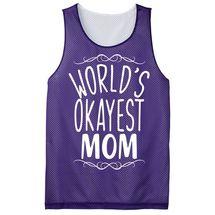 World's Okayest Mom Mesh Reversible Basketball Jersey Tank