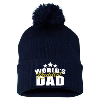 World's Raddest Dad Pom Pom 12in Knit Beanie