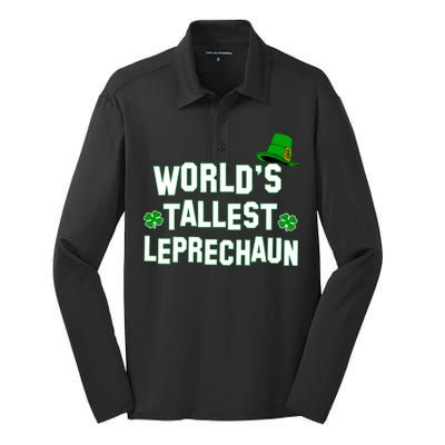 World's Tallest Leprechaun Silk Touch Performance Long Sleeve Polo