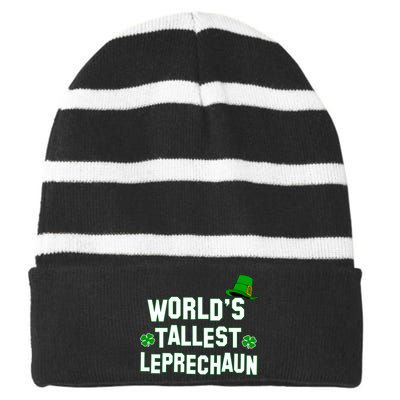 World's Tallest Leprechaun Striped Beanie with Solid Band