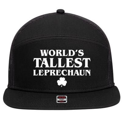 World's Tallest Leprechaun Clover Funny St. Patrick's Day 7 Panel Mesh Trucker Snapback Hat