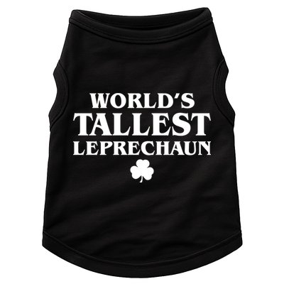 World's Tallest Leprechaun Clover Funny St. Patrick's Day Doggie Tank