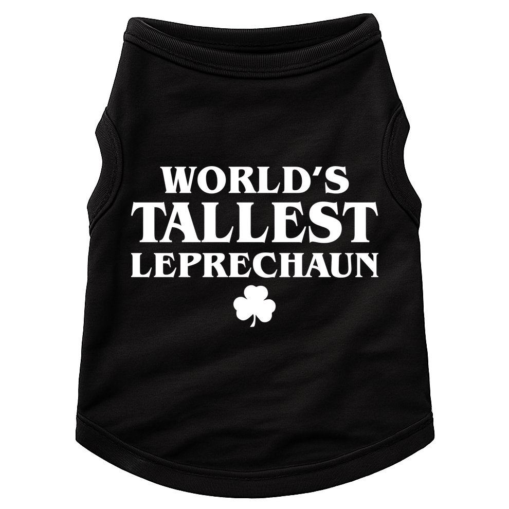 World's Tallest Leprechaun Clover Funny St. Patrick's Day Doggie Tank