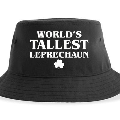 World's Tallest Leprechaun Clover Funny St. Patrick's Day Sustainable Bucket Hat