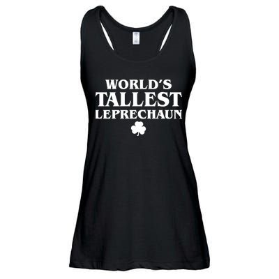 World's Tallest Leprechaun Clover Funny St. Patrick's Day Ladies Essential Flowy Tank