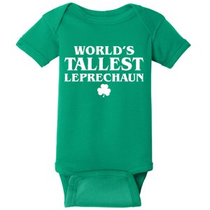 World's Tallest Leprechaun Clover Funny St. Patrick's Day Baby Bodysuit