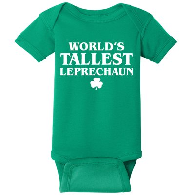 World's Tallest Leprechaun Clover Funny St. Patrick's Day Baby Bodysuit